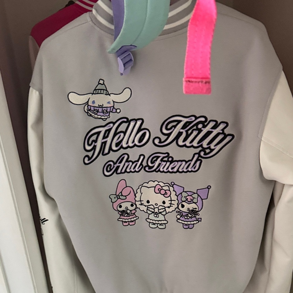 Hello Kitty Gray and Pink Varsity Jacket